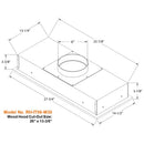 Wood hood cut-out size: 26" x 13-3/8"