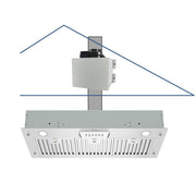 Ceiling-mounted range hood