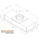 Wood hood cut-out size: 33-7/8" x 10-1/4"