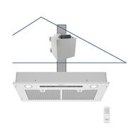 RH-IT08-R 30 Inch Ceiling Mount Range Hood Split Insert with Remote Control