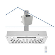 Ceiling-mounted range hood with a remote control 