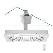 Ceiling-mounted range hood with a remote control