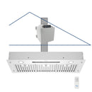 Ceiling-mounted range hood with a remote control