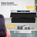 Awoco RH-SX Slant Vent Range Hood  Under Cabinet with voice control for home kitchen 