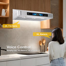 Awoco 30 Inch Stainless Steel Under Cabinet Range Hood with Voice Control