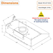 6" round top vent only