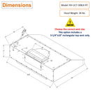 3-1/4" x 10" rectangular top vent only