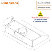 8" round top vent only