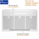 36 inch Under Cabinet Range Hood Contemporary Kitchen with Bright LED Light Bars and Oil Collector