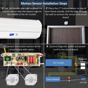 Step-by-step installation guide for a motion sensor system 