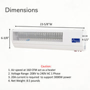 160CFM act as a heater, Voltage Range:208V to 240V AC 1 Phase