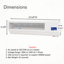 160CFM act as a heater, Voltage Range:208V to 240V AC 1 Phase