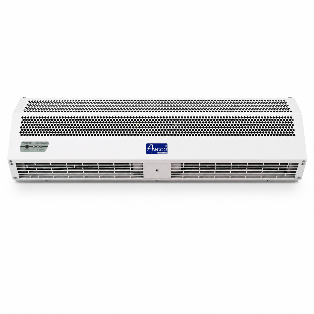 Front View of Awoco RM1209 Heated Commercial Air Curtain.