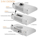 [Refurbished-A] Awoco RH-C06-A 36" Under Cabinet Range Hood - 6" Round Top Vent, 900 CFM