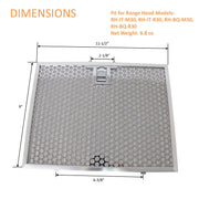 RH-IT-R30-MESH-FLT Stainless Steel Mesh Filter for Awoco 30" RH-IT-M30, RH-IT-R30, RH-BQ-M30, RH-BQ-R30 Range Hoods