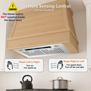 Awoco RH-IT08-V 14.5"D Ceiling Insert Mount Split Quiet Range Hood with Voice, Gesture, Touch, Remote Control, 1000 CFM Kitchen Hood with 4-Speed Exhaust Fan, Stainless Steel Stove Hood with 8" Blower, LED Lights