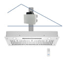 Awoco RH-IT06-R Ceiling Mount 14-1/2”D Super Quiet Split Stainless Steel Range Hood, 4-Speed, 800 CFM, Baffle Filters, Remote Control with 6” Blower