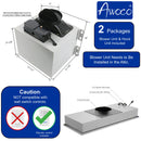 Awoco RH-IT06-R Ceiling Mount 14-1/2”D Super Quiet Split Stainless Steel Range Hood, 4-Speed, 800 CFM, Mesh Filters, Remote Control with 6” Blower