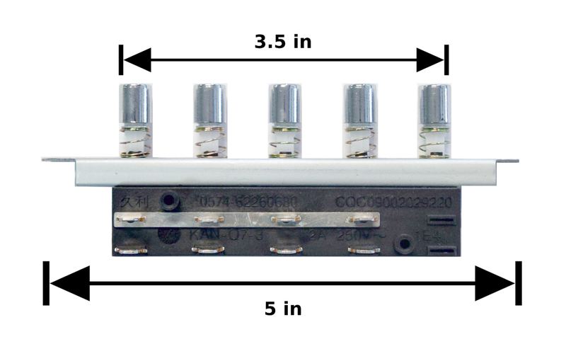 Awoco KAN-Q7-3 Push Switch 5 Buttons Replacement for RH-IT Range Hoods and Others