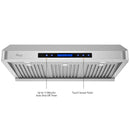 [Refurbished-B] Awoco RH-S10-30S Supreme Series 30" Under Cabinet Range Hood - 7 inch Height - 8 inch Round Top Vent