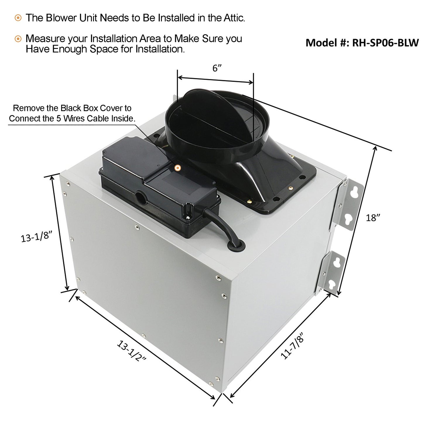 [Refurbished-A] Awoco RH-SP06-30 30" Quiet Split Range Hood - 6inch Top Vent - 800CFM