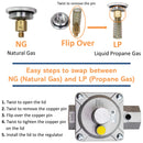 JH KSUN RN2504C Gas Regulator 1/2 PSIG 3/4" NPT Natural Gas and Liquid Propane NAT 5" - LPG 10" WC