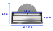 Top Rectangular 3-1/4" x 10" Vent Adaptor with Rear Covers for Awoco RH-R06 Range Hoods