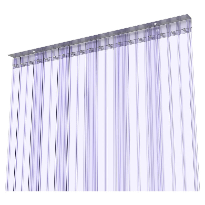 Ribbed strip curtain door kit - 8in x 0.198in - aluminum MaxBullet