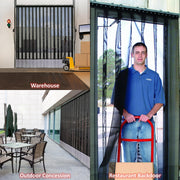 Aleco AirFlex Mesh Strip Curtain Kit, Black – Insect Barrier with 8" PVC-Coated Polyester Mesh Strips & MaxBullet Mounting – Allows Airflow, Blocks Bugs