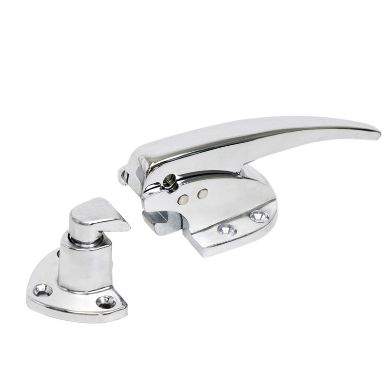 Kason 930 Trigger Action Polished Chrome Latch with Adjustable Strike, Made In USA for Reach-In Coolers/Refrigerators