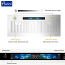 Awoco RH-IT06-V Ceiling Insert Mount Split Quiet Range Hood with Voice, Gesture, Touch, Remote Control, 800 CFM Kitchen Hood with 4-Speed Exhaust Fan, Stainless Steel Stove Hood with 6" Blower, LED Lights