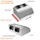 Awoco 42" Outdoor BBQ Vent Hood 18" High Type 304 Stainless Steel, 4 Speeds 2000 CFM, Dual Blowers, Adjustable LED Lights, 8” Round Top Vent