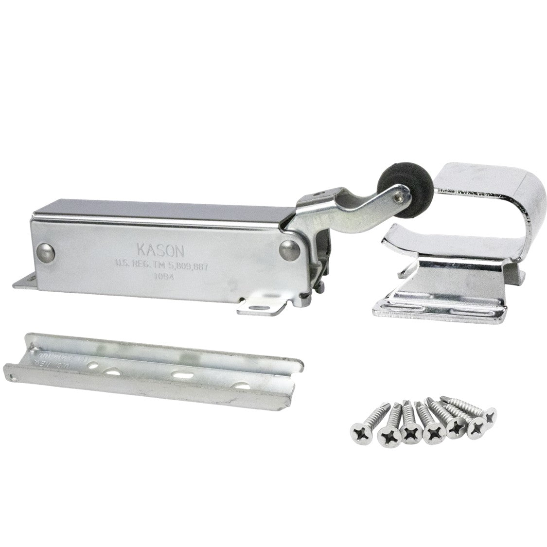 Kason 1094 Hydraulic Door Closer, Concealed or Exposed Mounting with Adjustable Wide Hook for Walk-In Coolers/Freezers