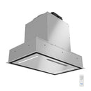 Awoco RH-BQ08-CR Flush Ceiling Mount Insert Island Range Hood, Stainless Steel 4 Speeds 1000 CFM, 8” Round Vent LED Lights Remote Control
