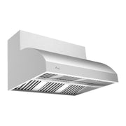 Awoco 48" Outdoor BBQ Vent Hood 18" High Type 304 Stainless Steel, 4 Speeds 2000 CFM, Dual Blowers, Adjustable LED Lights, 8” Round Top Vent