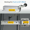 Kason 1094 Hydraulic Door Closer, Concealed or Exposed Mounting with Adjustable Wide Hook for Walk-In Coolers/Freezers