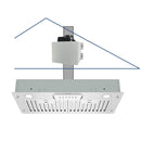 Awoco RH-IT06-M 14-1/2"D Super Quiet Split Insert Stainless Steel Range Hood, 4 Speeds with a 6" Blower Unit, 800CFM, LED Lights