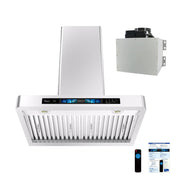 Awoco RH-WT-V Wall Mount Range Hood - 800CFM - Voice & Gesture -  Adjustable Chimney, With 6” Blower Unit