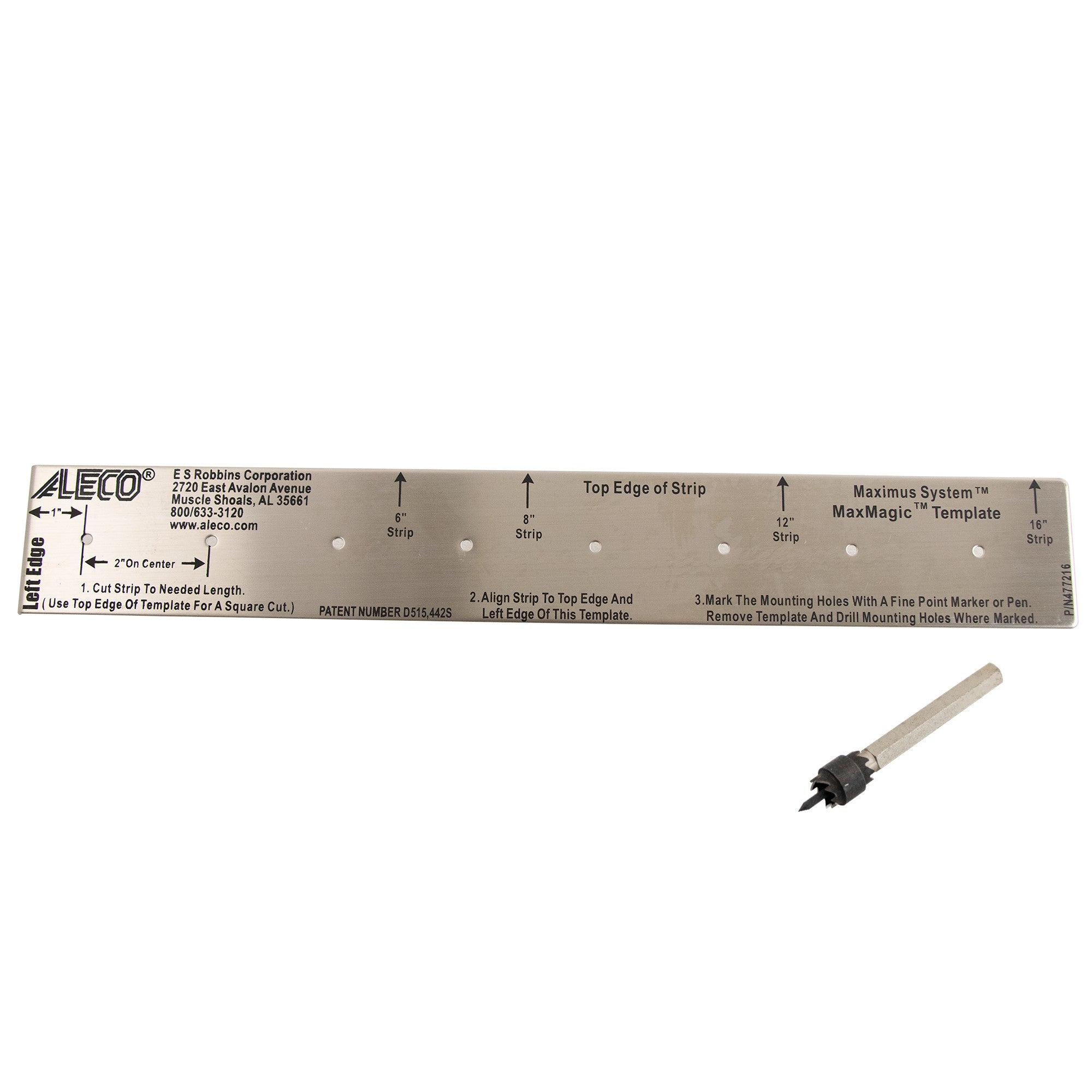 Aleco 477217 Stainless Steel MaxMagic Template Kit, 16-1/2"L x 2-3/8"W, for Simplifying the Process of Cutting Bulk Roll into Strips