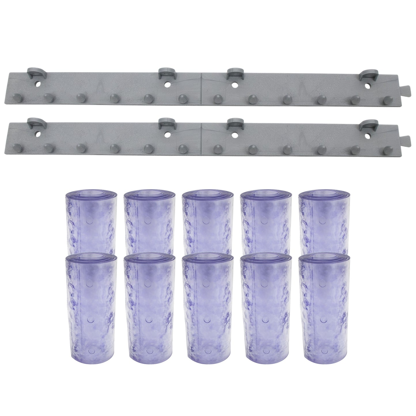Aleco 40"W x 84"H x 0.06" Thick Clear-Flex II Cooler Strip Curtain Door Kit with MaxBullet HTP Mounting Hardware, 6" Standard Smooth Vinyl Strips for Restaurant, Office, Store or Warehouse Entrances