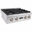 Awoco 30" Professional Stainless Steel Gas Cooktop Gas Rangetop | 48000 BTU, 4 Burners, LPG/NG Convertible, Cast Iron Grates, Zinc Alloy Knobs, ETL Certified