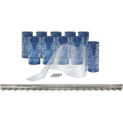 Aleco 40"W x 84"H Clear-Flex II Low-Temp Reinforced Freezer Strip Curtain Door Kit with Aluminum MaxBullet Mounting Hareware NSF/USDA 10 pcs 6" x 84" x 0.06" Vinyl Curtain Strips, -40°F Flexible