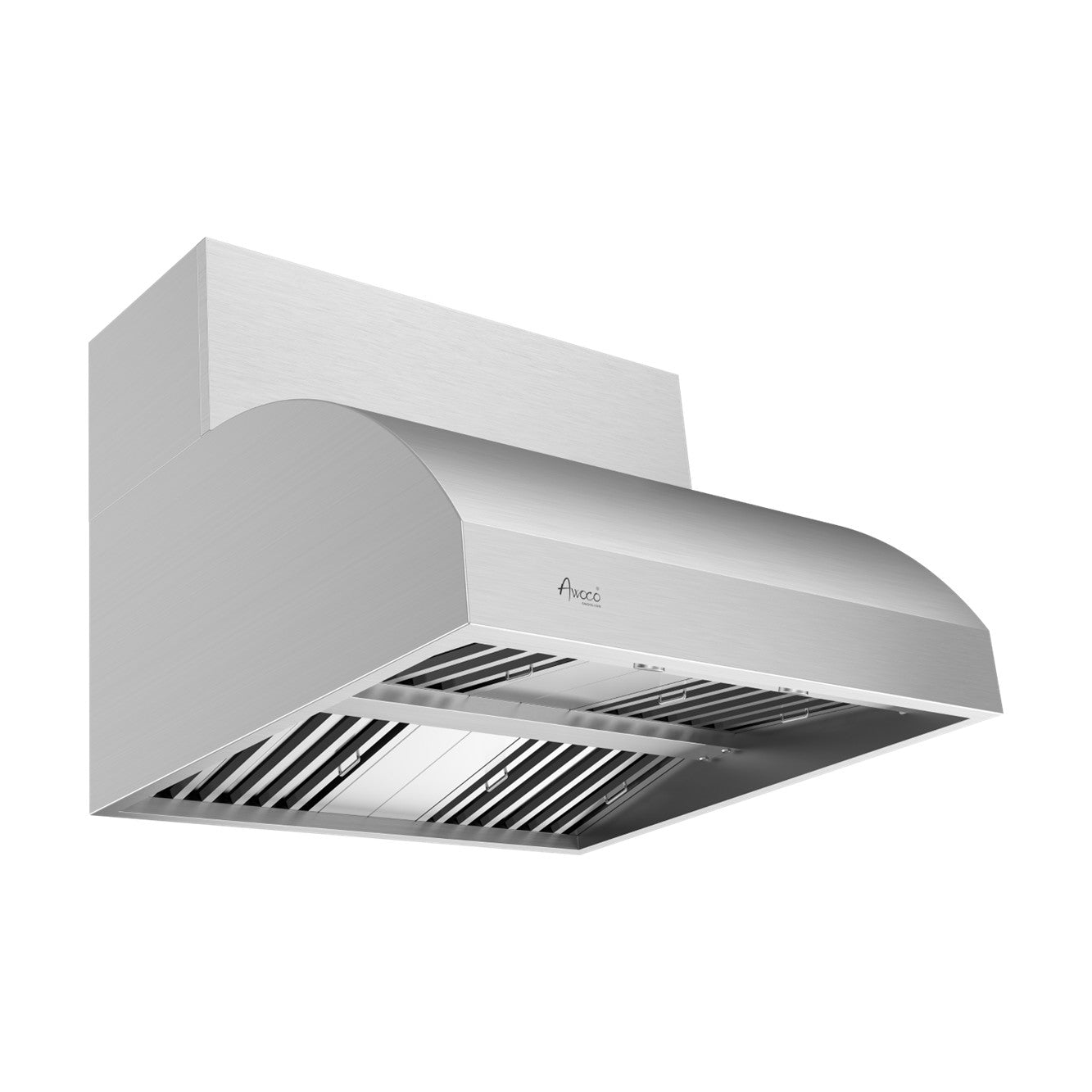 Awoco 36" Outdoor BBQ Vent Hood 18" High Type 304 Stainless Steel, 4 Speeds 1000 CFM, Adjustable LED Lights, 8” Round Top Vent