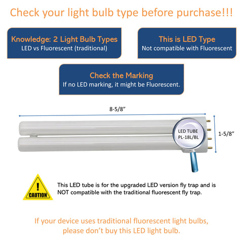 LED TUBE PL-18L/BL 5 W LED UV Light Bulb for Wall Mount Sticky Fly Trap Lamp FT-1C18-LED