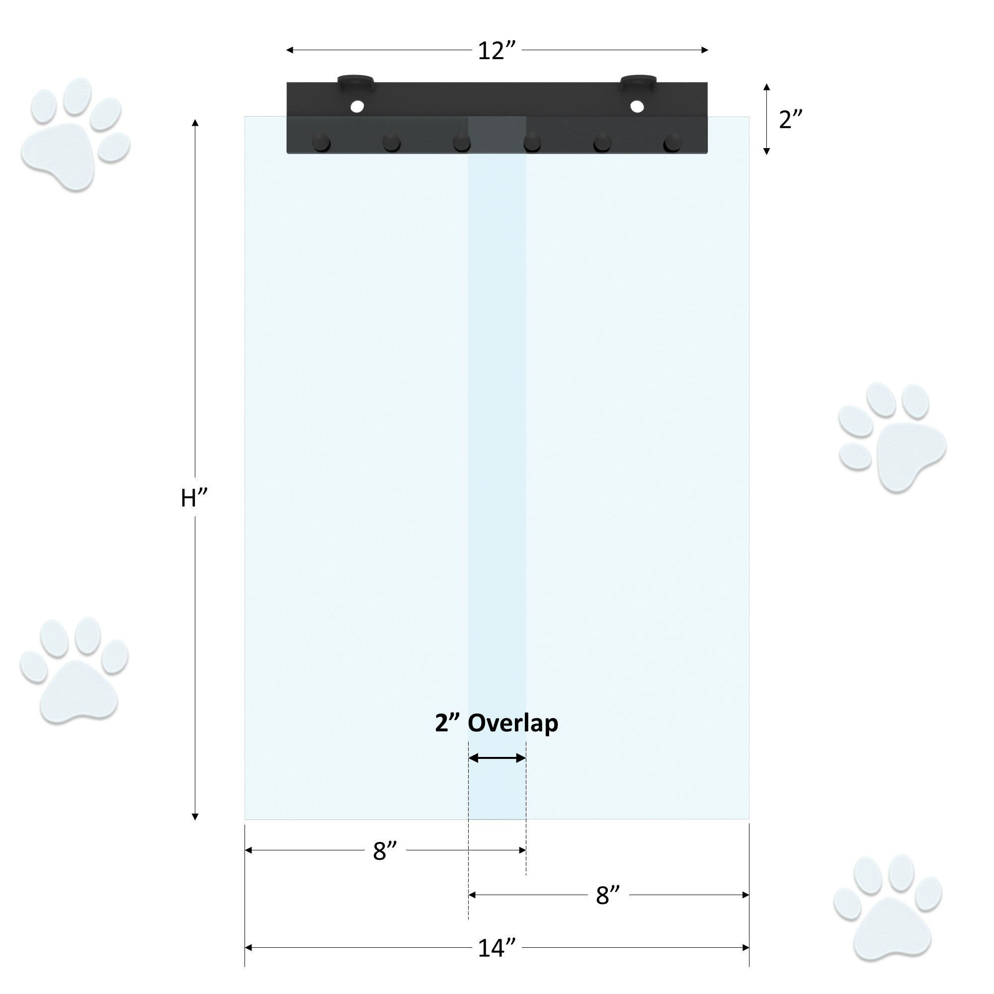 Awoco Pet Door Low-Temp -40°F Flap Set 12" Wide, 0.08" Thick, Clear PVC Strip with HTP Mounting Kit for Pet Doors, Weatherproof, Less Odor, Made in USA, Fits Doghouse & Cat Doors