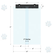 Awoco Pet Door Low-Temp -40°F Flap Set 12" Wide, 0.08" Thick, Clear PVC Strip with HTP Mounting Kit for Pet Doors, Weatherproof, Less Odor, Made in USA, Fits Doghouse & Cat Doors