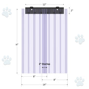 Awoco Pet Door Scratch-Resistant Flap Set 12" Wide, 0.198" Max Thick at Ribs, Clear PVC Strip with HTP Mounting Kit for Pet Doors, Weatherproof, Less Odor, Made in USA, Fits Doghouse & Cat Doors