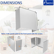 Awoco 48" Outdoor BBQ Vent Hood 18" High Type 304 Stainless Steel, 4 Speeds 2000 CFM, Dual Blowers, Adjustable LED Lights, 8” Round Top Vent