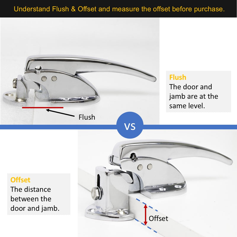 Kason 930 Trigger Action Polished Chrome Latch with Adjustable Strike, Made In USA for Reach-In Coolers/Refrigerators