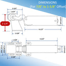 Kason 1094 Hydraulic Door Closer, Concealed or Exposed Mounting with Adjustable Wide Hook for Walk-In Coolers/Freezers